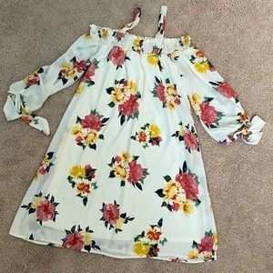 As U Wish Floral Off Shoulder Dress.